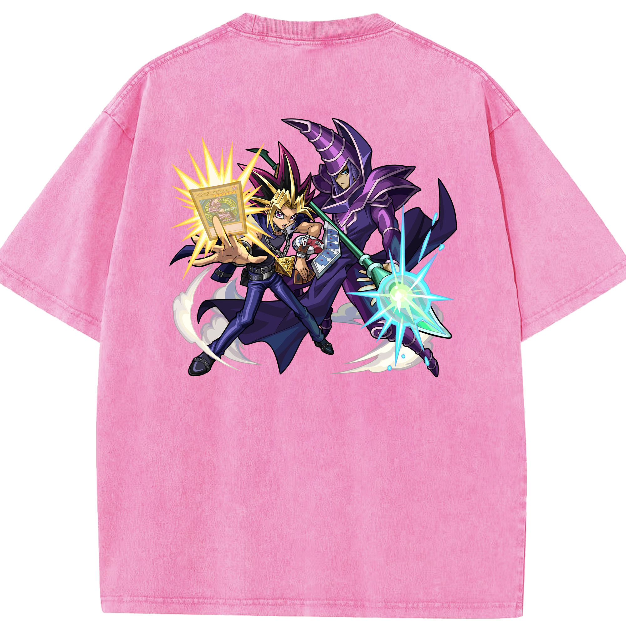 （画像用） 遊☆戯☆王 Yu-Gi-Oh! 綿100% ヴィンテージ風 半袖Tシャツ（背面プリント）